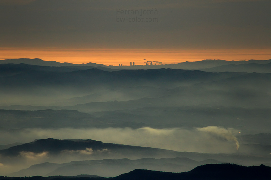 Barcelona skyline from the Pyrenees