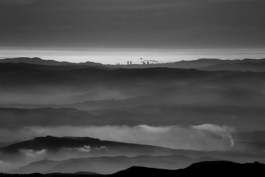 Barcelona skyline from the Pyrenees