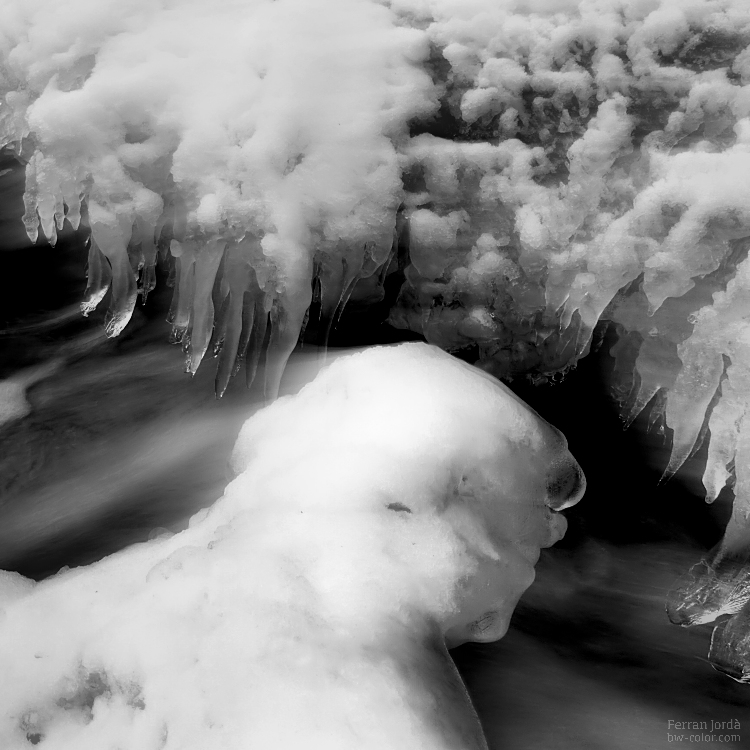 flowing water and ice / l'aigua que flueix i gel